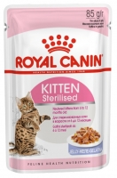 Royal Canin "Kitten Sterilised" для стерилизованных котят с момента операции до 12 месяцев, мелкие кусочки в желе