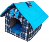 Домик для кошек и собак Клампи Будка, M, 36х40х40 см, синий