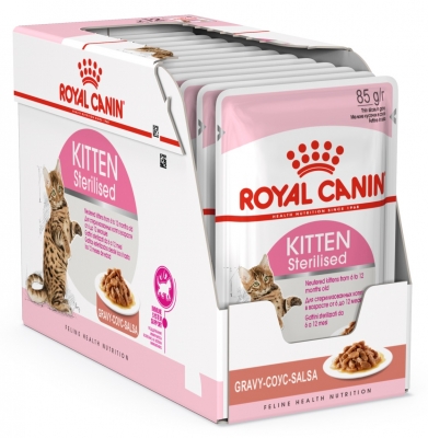 Royal Canin "Kitten Instinctive" для котят с 4 до 12 месяцев, мелкие кусочки в соусе